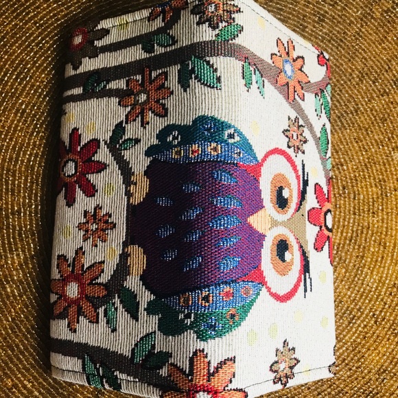 Tapestry Cotton Woven Clutch w/ Owl on Branch - Picture 4 of 6